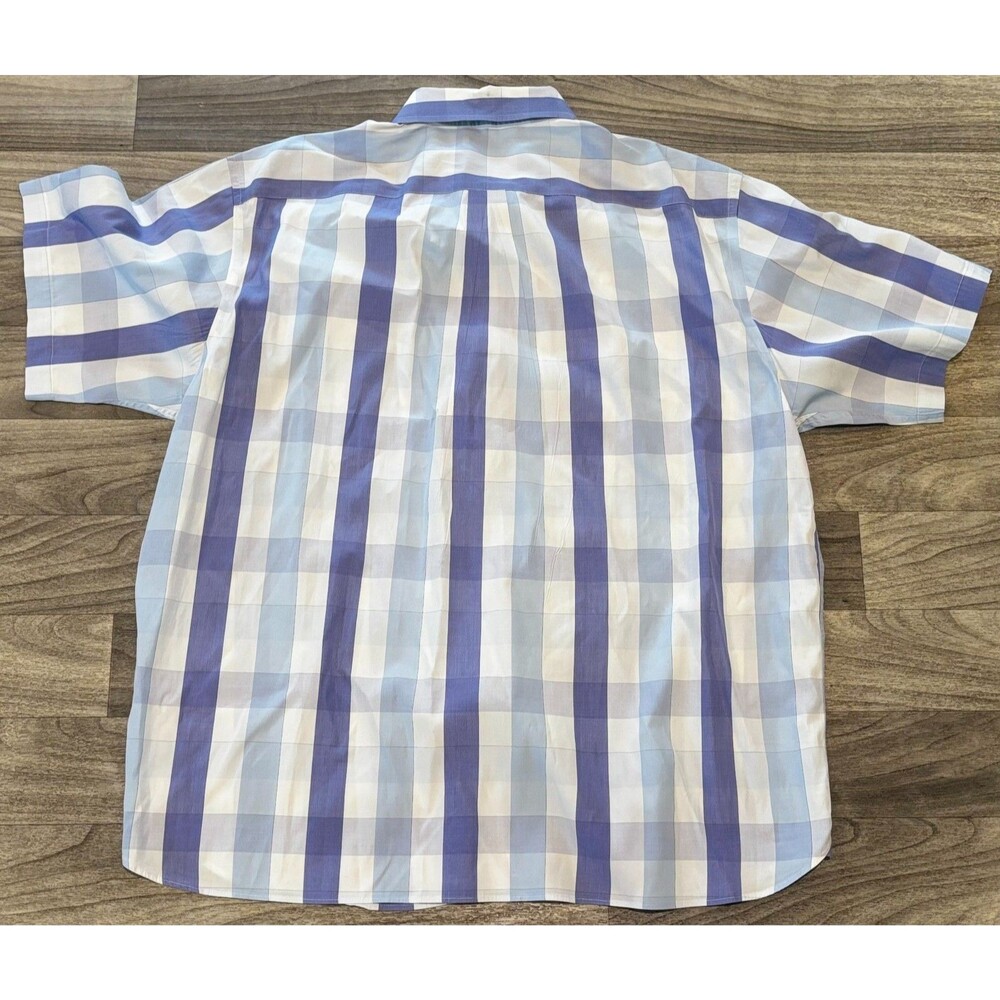 Daniel Cremieux Signature Collection XXL 2XL Blue White Plaid Cotton Shirt NWOT - Picture 2 of 10